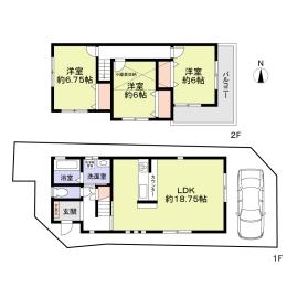 Floor plan. 31,900,000 yen, 3LDK, Land area 80 sq m , Building area 86.26 sq m