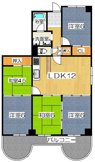 Floor plan. 5LDK, Price 11.5 million yen, Occupied area 83.07 sq m , Balcony area 15.8 sq m 5LDK!