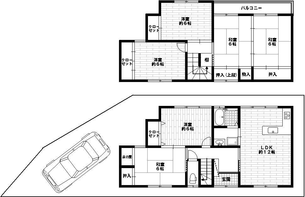 Floor plan. 18,800,000 yen, 6LDK, Land area 113.26 sq m , Building area 109.35 sq m