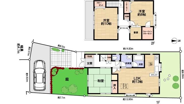 Floor plan. 29,800,000 yen, 3LDK + S (storeroom), Land area 141.19 sq m , Building area 106.82 sq m