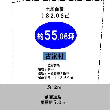 Compartment figure. Land price 29,800,000 yen, Land area 182.03 sq m