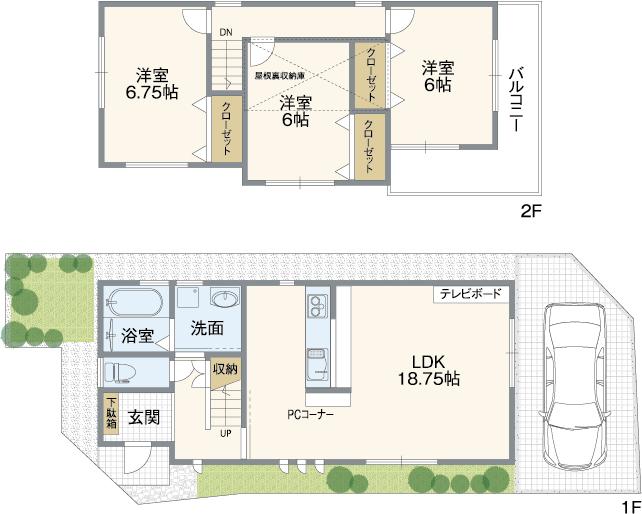 Floor plan. Price 31,900,000 yen, 3LDK, Land area 80 sq m , Building area 86.26 sq m