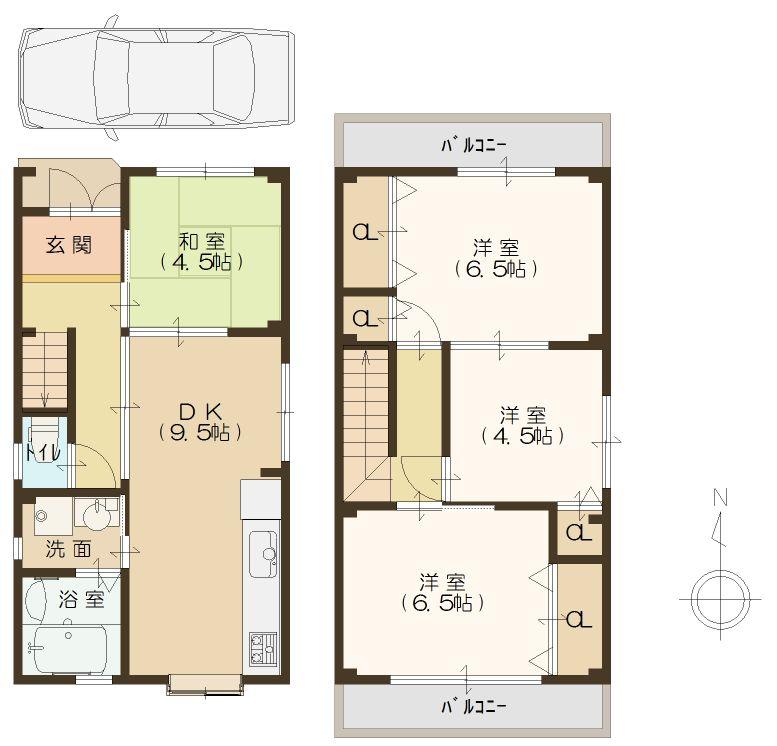 Floor plan. 23.5 million yen, 4DK, Land area 69.48 sq m , Building area 84.94 sq m   [Floor plan] 
