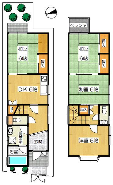 Floor plan. 8.9 million yen, 4DK, Land area 60.99 sq m , Building area 80.05 sq m
