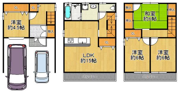 Floor plan. 22,800,000 yen, 4LDK, Land area 59.6 sq m , Building area 117 sq m