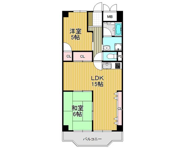 Floor plan. 2LDK, Price 12.8 million yen, Occupied area 62.72 sq m , A home away from home to put a balcony area 7.65 sq m "hot" and breath
