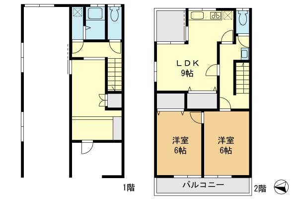 Floor plan. 15.8 million yen, 2LDK, Land area 72.88 sq m , Building area 93.02 sq m
