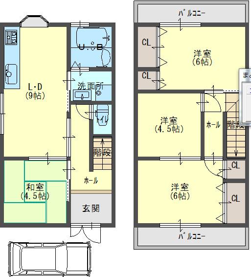 Floor plan. 23.5 million yen, 4LDK, Land area 69.48 sq m , Building area 84.94 sq m interior ・ Exterior renovated! 4LDK! 