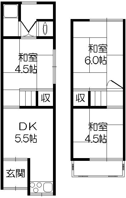 Floor plan. 2 million yen, 3DK, Land area 43 sq m , Building area 40.79 sq m