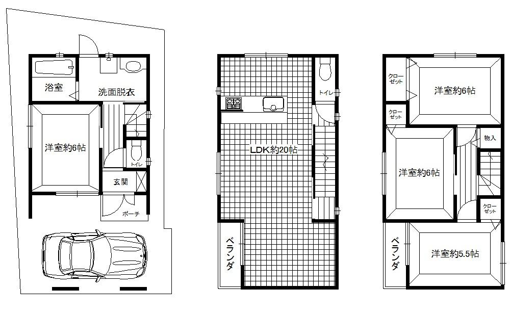 Other. Is a floor plan of the model house. 4LDK of spacious specification!