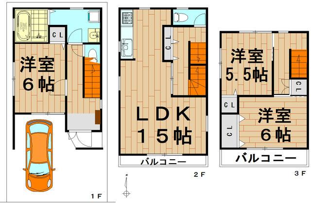Floor plan. 20.8 million yen, 3LDK, Land area 57.6 sq m , Building area 88.15 sq m   [Floor plan] Yes Pledge LDK15
