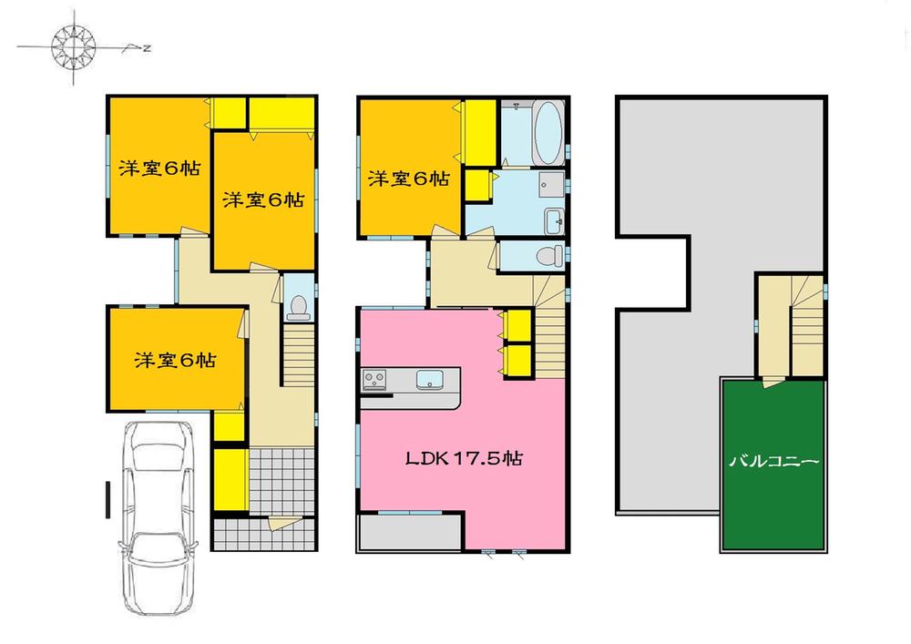 Floor plan. 35,800,000 yen, 4LDK, Land area 95.81 sq m , Building area 109.62 sq m B No. land Fixed floor plan