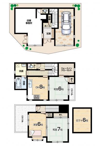 Floor plan. 18.3 million yen, 3DK, Land area 55.15 sq m , Building area 100.97 sq m Floor