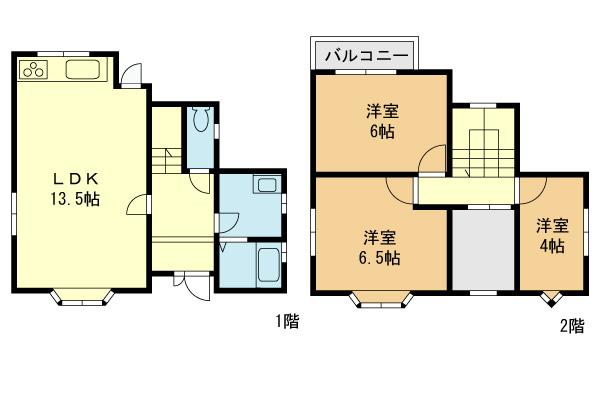 Floor plan. 16.5 million yen, 3LDK, Land area 71.29 sq m , Building area 79.98 sq m