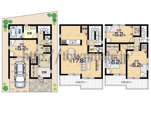 Floor plan. 24,800,000 yen, 4LDK, Land area 66 sq m , Building area 118 sq m floor plan