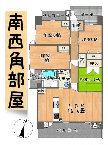 Floor plan. 4LDK, Price 32 million yen, Occupied area 86.27 sq m , Balcony area 16.74 sq m
