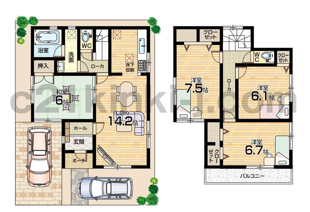 Floor plan. 28.8 million yen, 4LDK, Land area 96.6 sq m , Building area 94.56 sq m