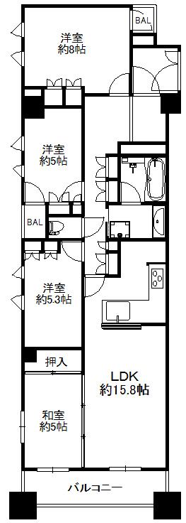 Floor plan. 4LDK, Price 29,800,000 yen, Occupied area 89.87 sq m