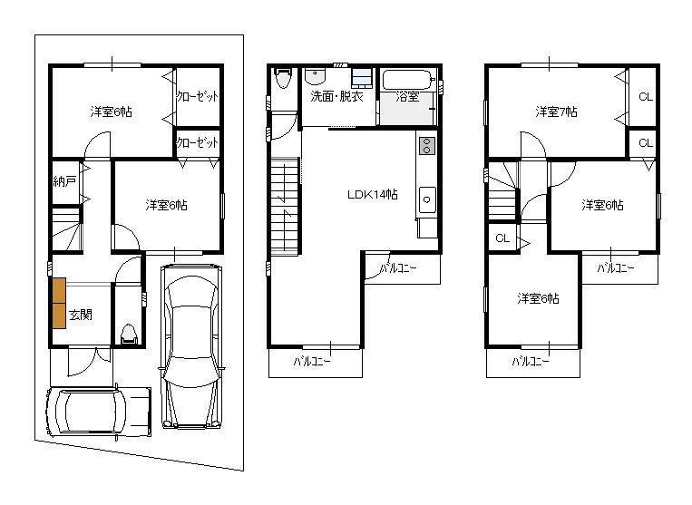 Floor plan. 25,800,000 yen, 5LDK, Land area 62.6 sq m , Building area 102.06 sq m