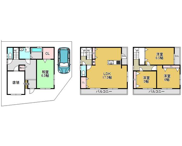 Floor plan. 26.5 million yen, 4LDK, Land area 81.7 sq m , It is a building area of ​​109.77 sq m store with a space housing