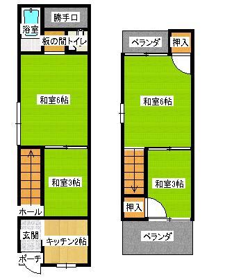 Floor plan. 3.5 million yen, 4K, Land area 31.19 sq m , Building area 36.98 sq m floor plan