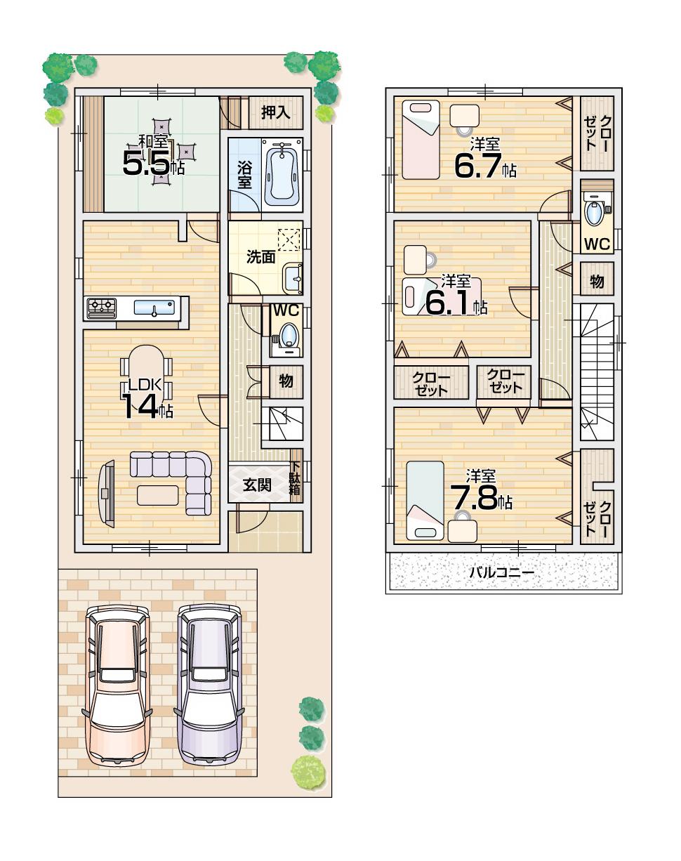Floor plan. 27,800,000 yen, 4LDK, Land area 104.74 sq m , Building area 95.57 sq m floor plan
