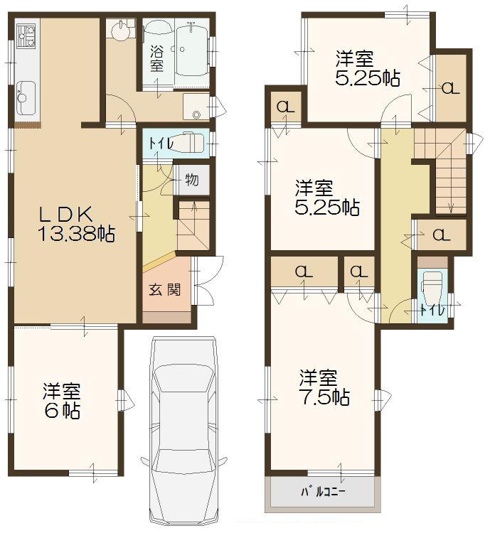 Floor plan. 24,800,000 yen, 4LDK, Land area 86.48 sq m , Building area 93.15 sq m   [Floor plan]