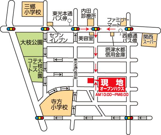 Local guide map. Keihan "Moriguchi" station walk 12 minutes location of!