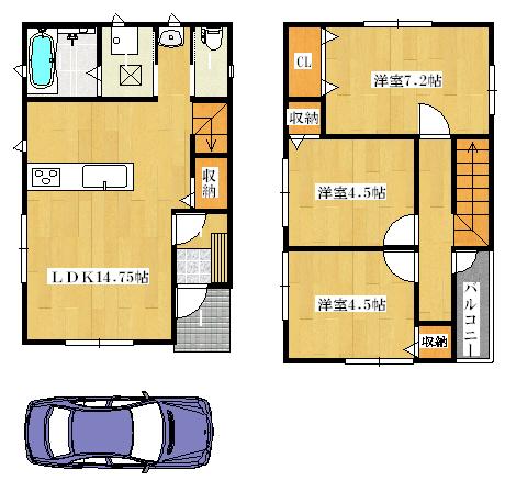 Floor plan. 19,800,000 yen, 3LDK, Land area 68.26 sq m , Building area 76.5 sq m   ◆ Floor plan