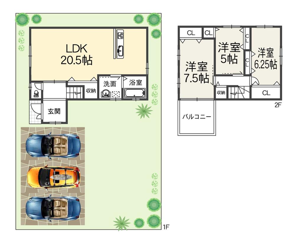 Floor plan. 24,800,000 yen, 4LDK, Land area 100.99 sq m , Building area 80 sq m