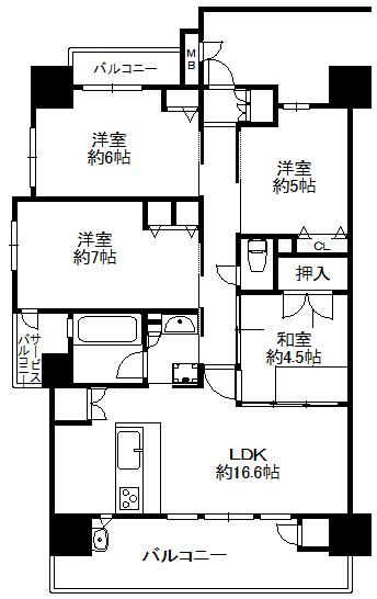 Floor plan. 4LDK, Price 32 million yen, Occupied area 86.27 sq m , Balcony area 16.74 sq m pet breeding possible listing! (Yes Terms limit, etc.)