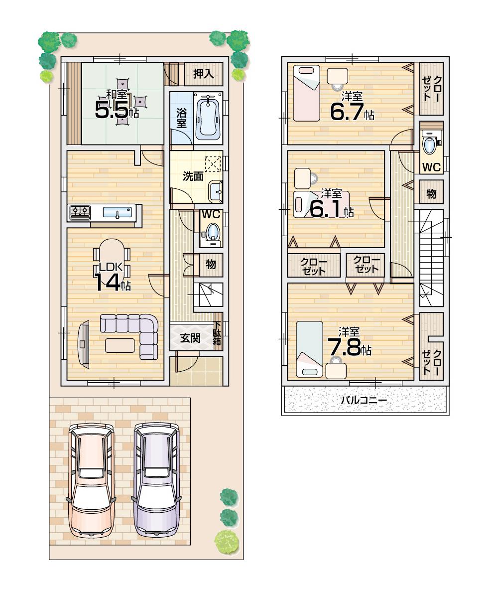 Floor plan. 27,800,000 yen, 4LDK, Land area 104.56 sq m , Building area 95.57 sq m floor plan