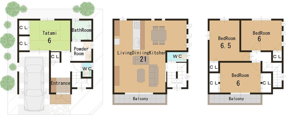 Floor plan. 26,800,000 yen, 5LDK, Land area 60 sq m , Building area 80 sq m free design corresponding housing