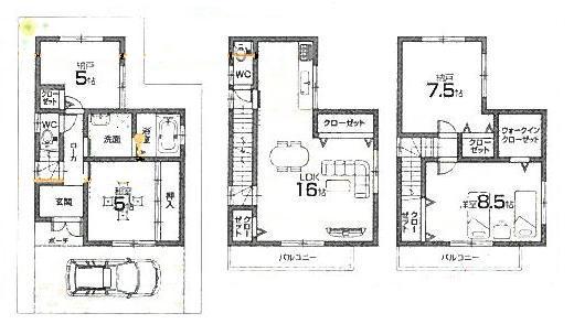 Floor plan. 28.8 million yen, 4LDK, Land area 60 sq m , Building area 103.14 sq m
