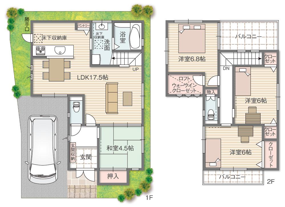 Floor plan. (No. 1 point), Price 36,800,000 yen, 4LDK, Land area 89.08 sq m , Building area 96.38 sq m