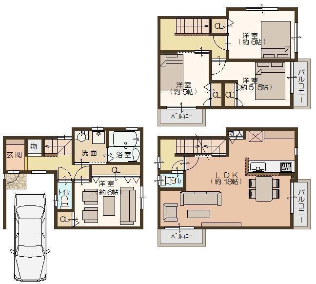 Floor plan. 23.5 million yen, 4LDK, Land area 67.21 sq m , Building area 97.1 sq m floor plan