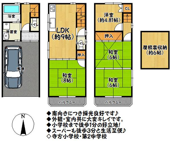 Floor plan. 11.8 million yen, 4LDK+S, Land area 39.7 sq m , Building area 89.71 sq m floor plan