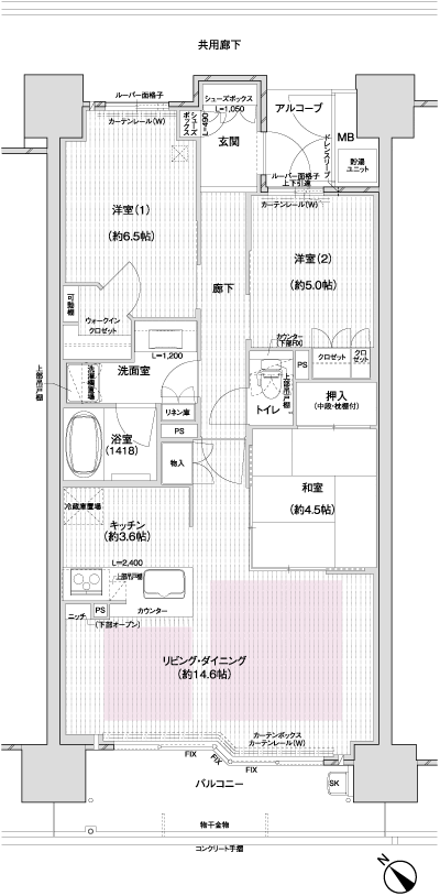 Floor: 3LDK, occupied area: 77.07 sq m, Price: 34,700,000 yen ~ 34,900,000 yen
