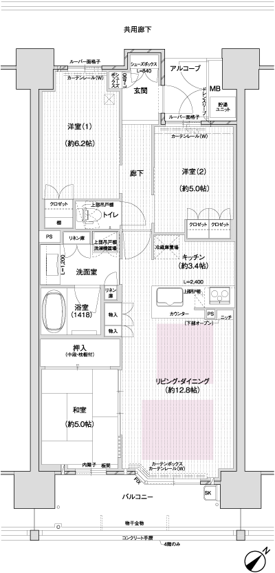 Floor: 3LDK, the area occupied: 72.9 sq m, Price: 32,200,000 yen ~ 34,400,000 yen