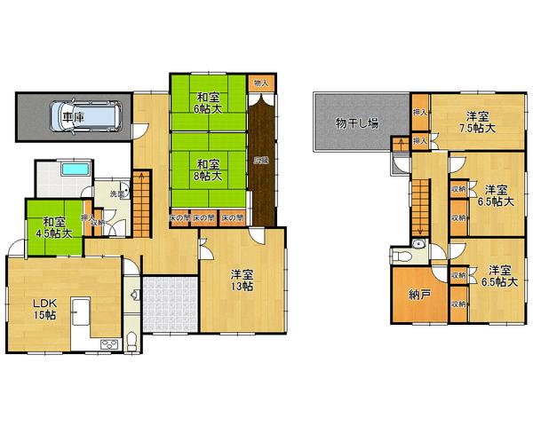 Floor plan. 47,800,000 yen, 7LDK+S, Land area 292.56 sq m , Building area 226.1 sq m