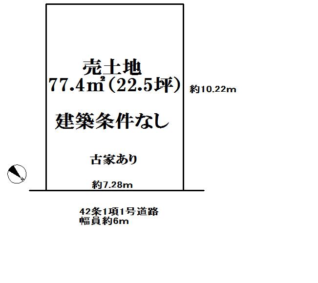 Compartment figure. Land price 12.8 million yen, Land area 74.4 sq m