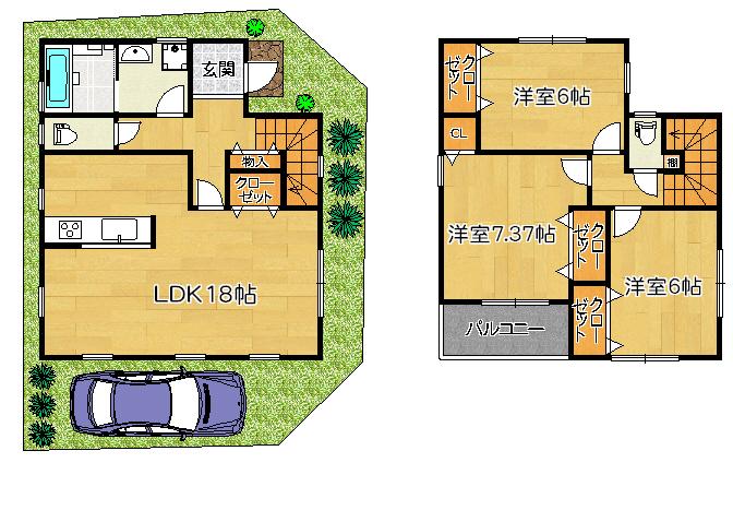Other building plan example. Building plan example Building price 13.8 million yen Building area 91.27 sq m