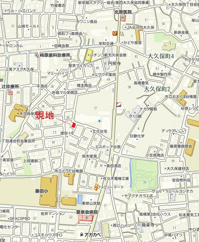 Local guide map. Moriguchi Okubo-cho 1-chome, 15-14
