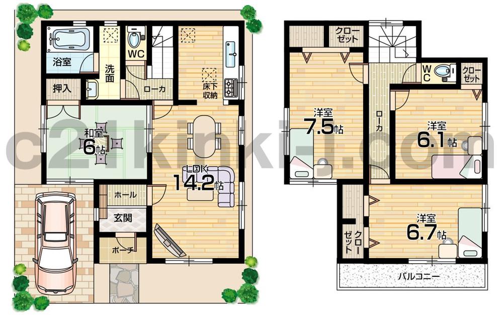 Floor plan. (No. 1 point), Price 28.8 million yen, 4LDK, Land area 96.6 sq m , Building area 94.56 sq m