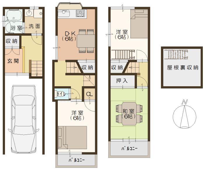 Floor plan. 13.5 million yen, 3DK, Land area 46.17 sq m , Building area 84.39 sq m floor plan