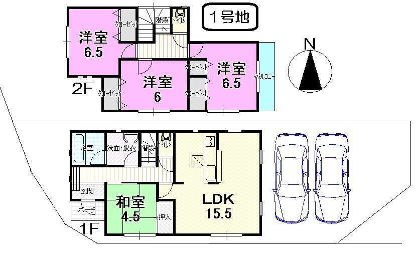 Floor plan. (No. 1 point), Price 23 million yen, 4LDK, Land area 117.39 sq m , Building area 93.15 sq m