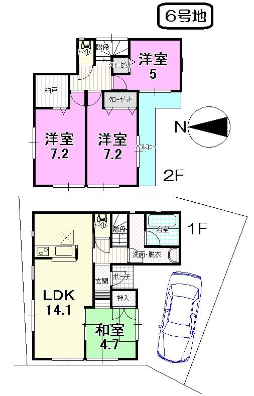 Floor plan. (No. 6 locations), Price 20.8 million yen, 4LDK, Land area 100.5 sq m , Building area 88.89 sq m
