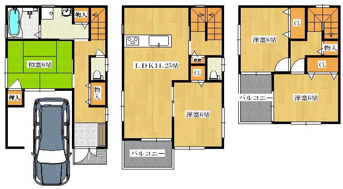 Floor plan. 20.8 million yen, 4LDK, Land area 70 sq m , Building area 112.36 sq m   ◆ Floor plan