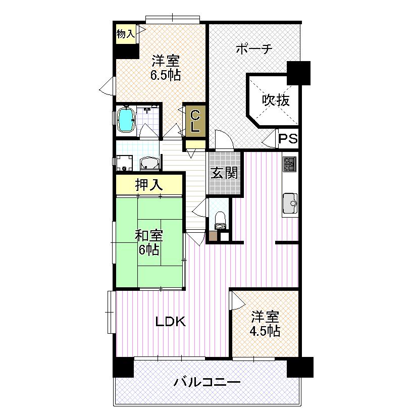 Floor plan. 3LDK, Price 11 million yen, Occupied area 71.07 sq m , Balcony area 18.32 sq m