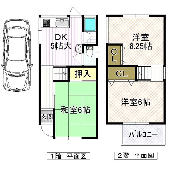 Floor plan. 8.5 million yen, 3DK, Land area 94.92 sq m , Building area 51.98 sq m